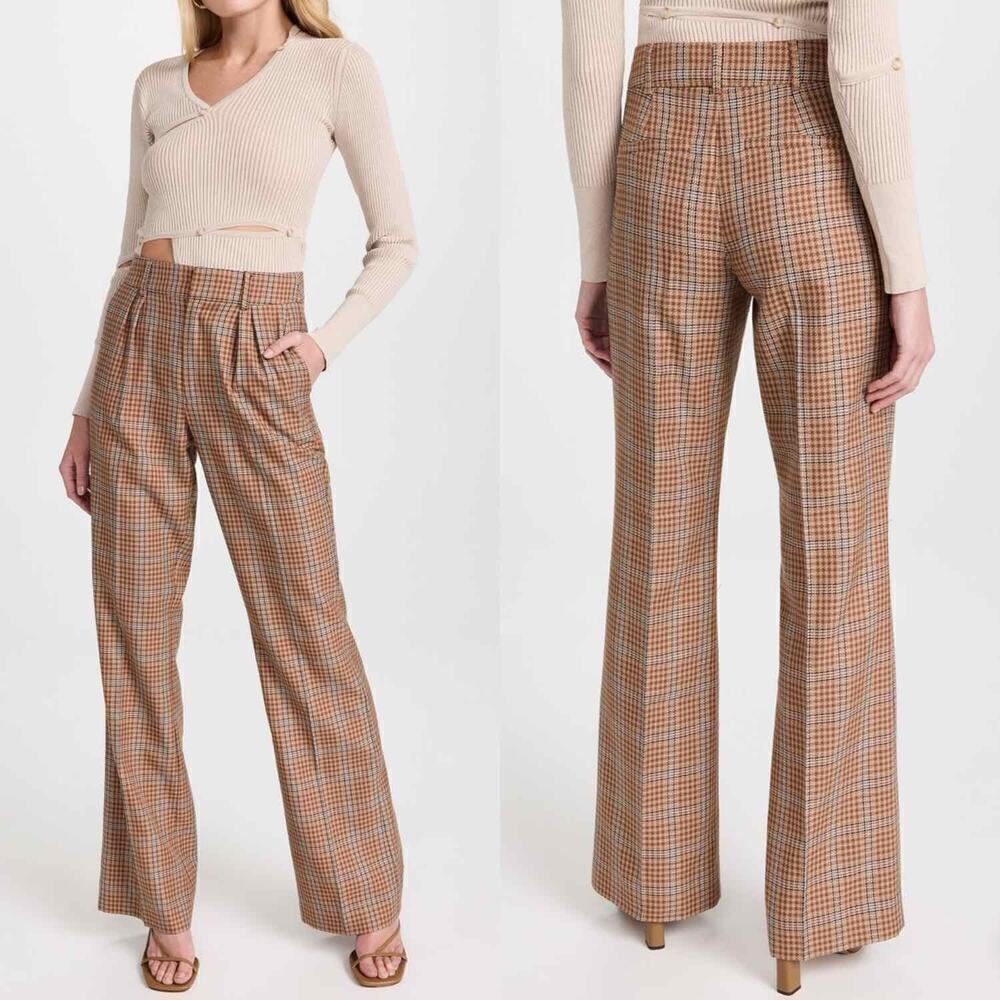 PAIGE Avedon Trousers Bronze Dust Multi Size 14 Business Casual Office - Picture 7 of 14